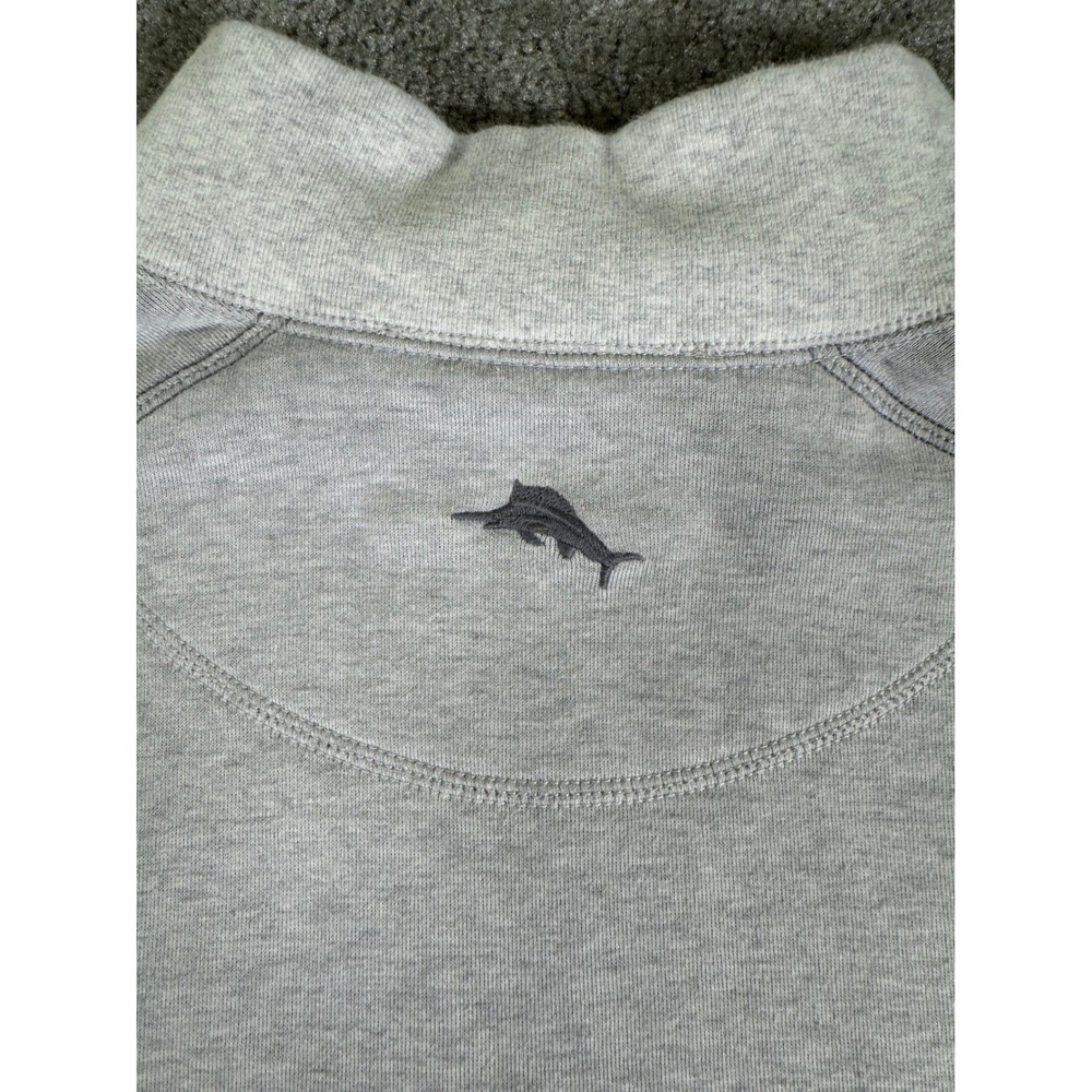 Tommy Bahama Reversible Quarter Zip Pullover Grey Cotton Tencel Mens XL - Picture 7 of 7